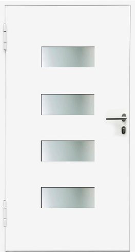 KNOCK Aluminium-Haustür Marte in Grau mit Glaseinsatz und RC2-Schutz - Bild 1