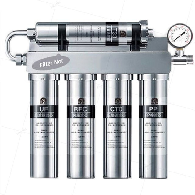 BAOZIRAN 5-Stufen Trinkwasserfiltersystem aus Edelstahl 304 mit UF-Wasserreiniger in Silber und Weiß - Bild 1