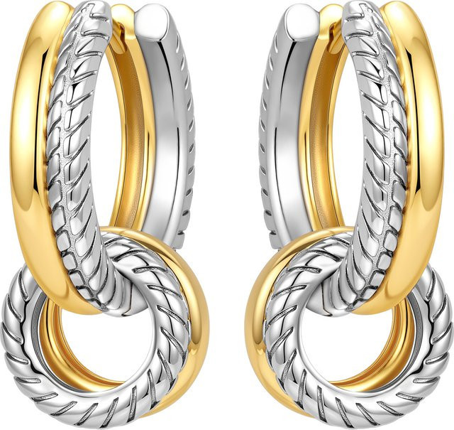 CYCUFF Creolen, 925 Silber, Bicolor, Damen - Bild 1