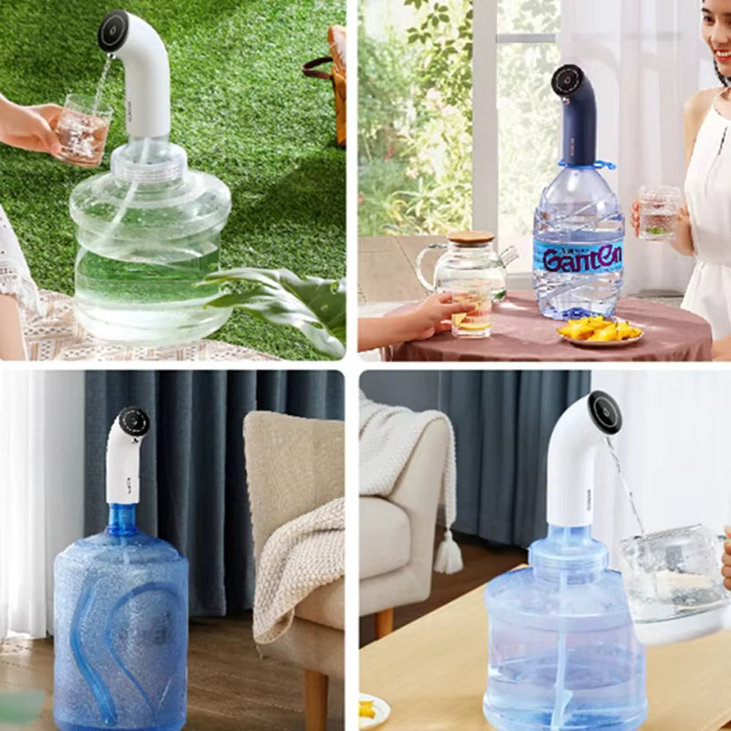 Ecoco Elektrische Wasserpumpe für 19 Liter Wasserspender, USB wiederaufladbar, Weiß - Bild 4