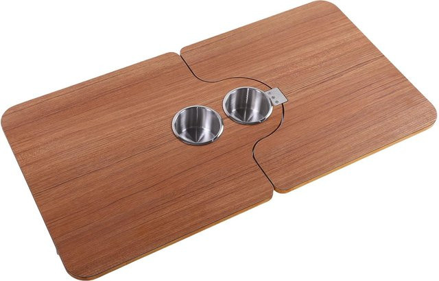 Aimo Klappbare Tischplatte aus Massivholz in Braun für Wohnmobile, Pontonboote und Yachtdecks, B: 75 cm, T: 39,5 cm - Bild 1