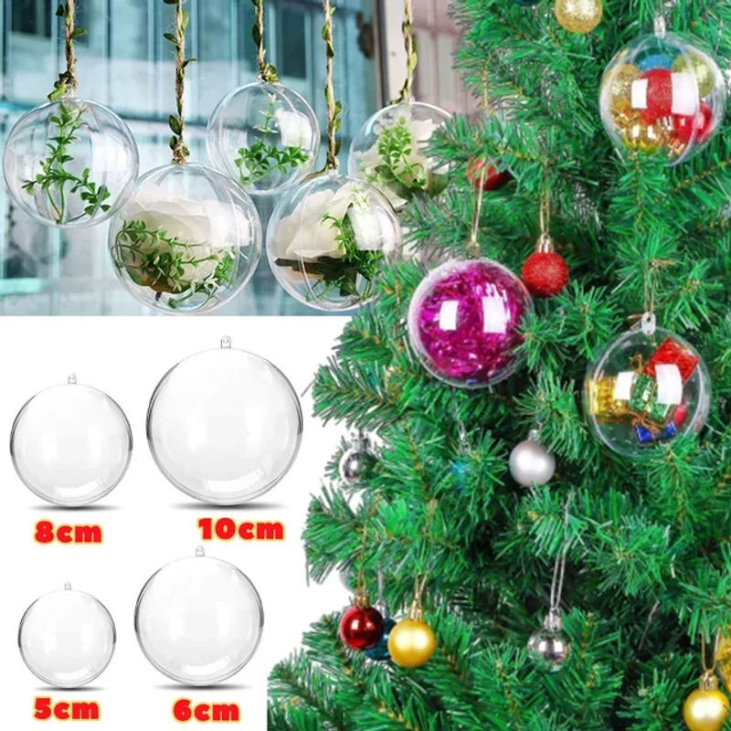 30 Stück transparente Kunststoff-Weihnachtskugeln als Hängeornamente für Weihnachtsbaum, Hochzeit und Party-Dekoration - Bild 1