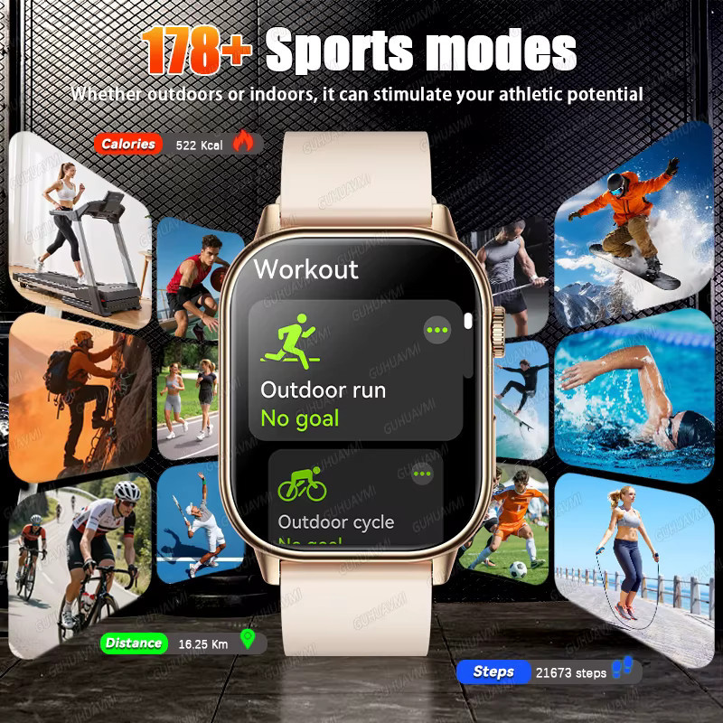 KAVSUMI Smartwatch, GPS, Schwarz, Edelstahl, Unisex - Bild 5