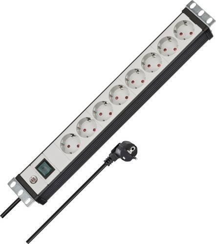 Brennenstuhl Premium-Line 19 Zoll Steckdosenleiste 8-fach in Schwarz und Grau mit 3m Kabel - Bild 1
