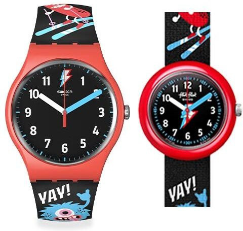 Swatch Armbanduhr, Quarz, Kunststoff, Schwarz, Unisex - Bild 1