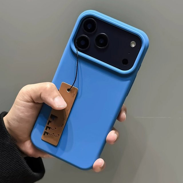 Apple Original Silikonhülle für iPhone in Blau, stoßfeste Flüssig-Soft-Rückabdeckung - Bild 1