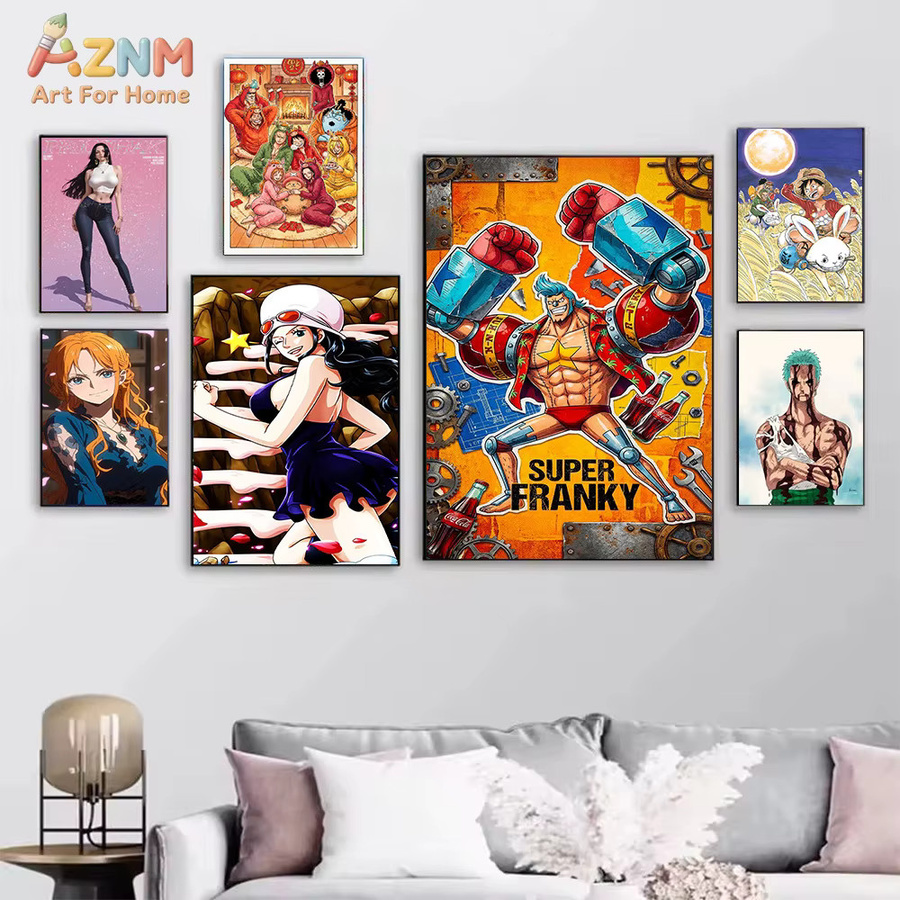 AZNM One Piece Anime Leinwand-Wandkunst Mehrfarbig Druckposter ohne Rahmen - Bild 2