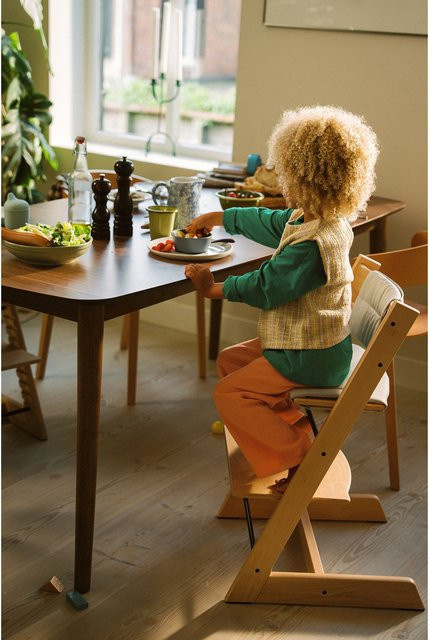 Stokke Tripp Trapp Sitzkissen beige aus wasserabweisendem recyceltem Polyester mit rutschfester Rückseite - Bild 1