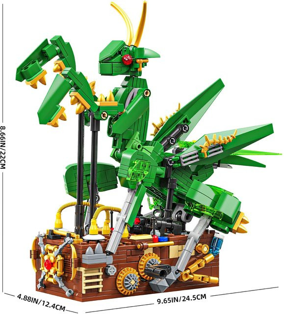 YCOLE Mechanische Gottesanbeterin Baustein Spielzeug Set 613 Teile - Bild 1