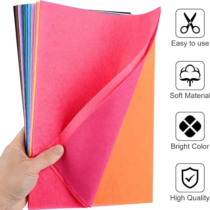 Bunte Filzstoffteile für Bastelarbeiten und Dekorationen, Multicolor, B/H: 20 x 30 cm, Dicke: 0,1 cm - Bild 3