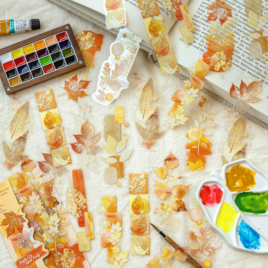 JIANQI Blumen-Aufkleber-Set mit 20 Aquarell-Blumen in Multicolour, wasserfeste transparente Sticker für Scrapbook und Handkonto-Dekoration - Bild 1