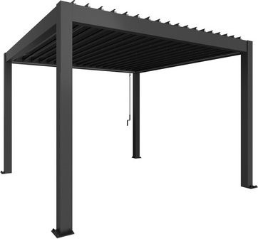 Biohort Pergola modern aus Stahl in Dunkelgrau-Metallic, B/T/H: 367,5 x 367,5 x 264 cm - Bild 1