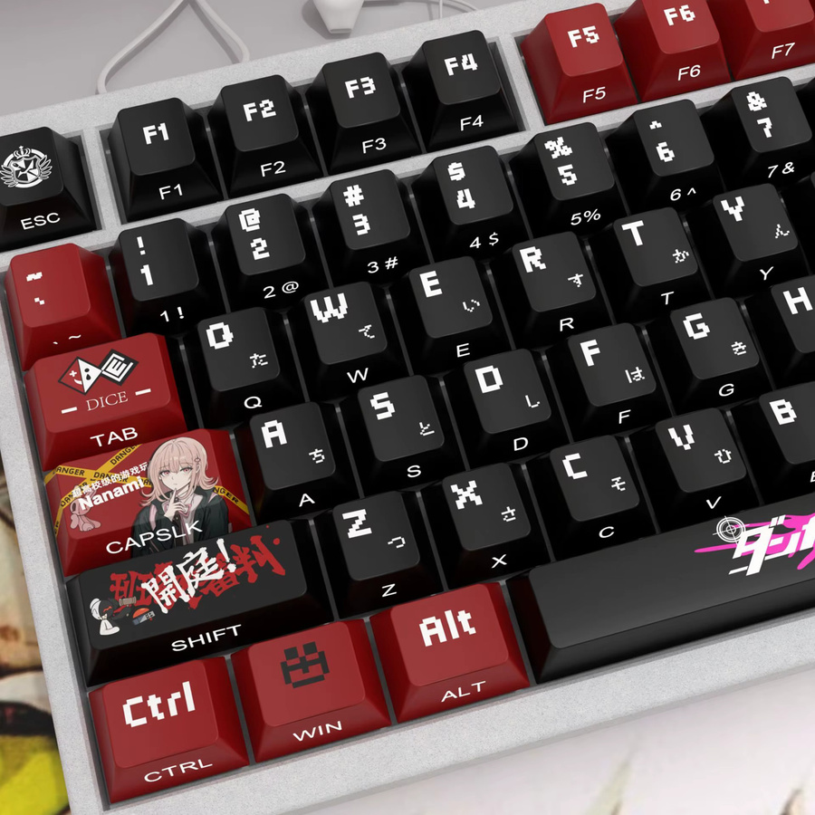 Danganronpa Tastenkappen Set aus PBT in Multicolor mit seitlicher Lichtdurchlässigkeit für Cherry MX Switches und kompatible Tastaturen wie ROG Night Devil Mega Lion Woot - Bild 3