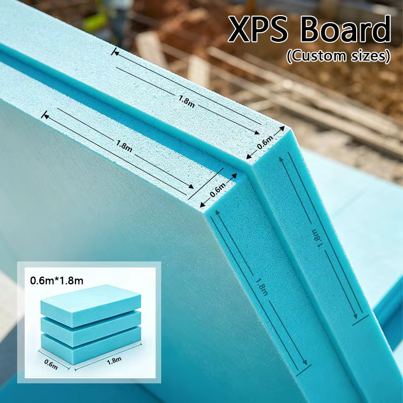 XPS-Dämmplatte aus extrudiertem Polystyrol, Blau, B/T/H: 180 x 180 x 60 cm, B1 Feuerfest und Wasserdicht für Dach, Wand und Boden - Bild 3