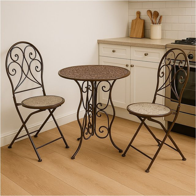 HTI-Living Essgruppe Lani 3-teilig aus Metall für Küche und Esszimmer - Bild 1