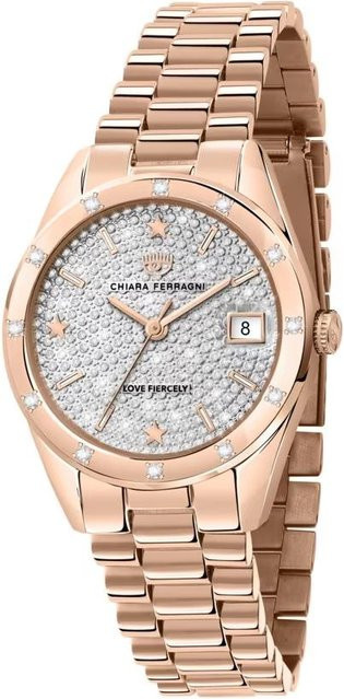 Chiara Ferragni Armbanduhr, Quarz, Edelstahl, Weiß, Diamantbesetzt, Damen - Bild 1