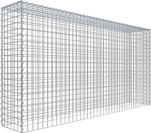 Gabiona Gabione-Anbaukorb Typ 3 aus Stahl in Silbergrau, B/H/T: 100 x 200 x 30 cm, Maschenweite 5 x 5 cm - Bild 1