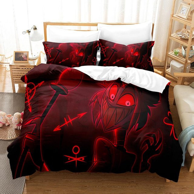 Flylo Bettwäsche-Set Hazbin Hotel mit Kissenbezug, Schwarz, B/H: 135 x 200 cm - Bild 1