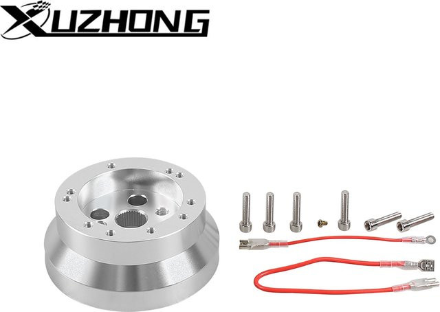 XUZHONG Lenkrad-Adapter-Set aus Aluminium in Silber für Chevy GM, 5- und 6-Loch-Naben-Adapter mit polierter Oberfläche - Bild 1
