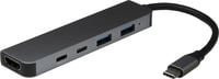 Inter-Tech Adapter H-469-01 in Schwarz mit USB-C, USB-A und HDMI für 4K UHD - Bild 1