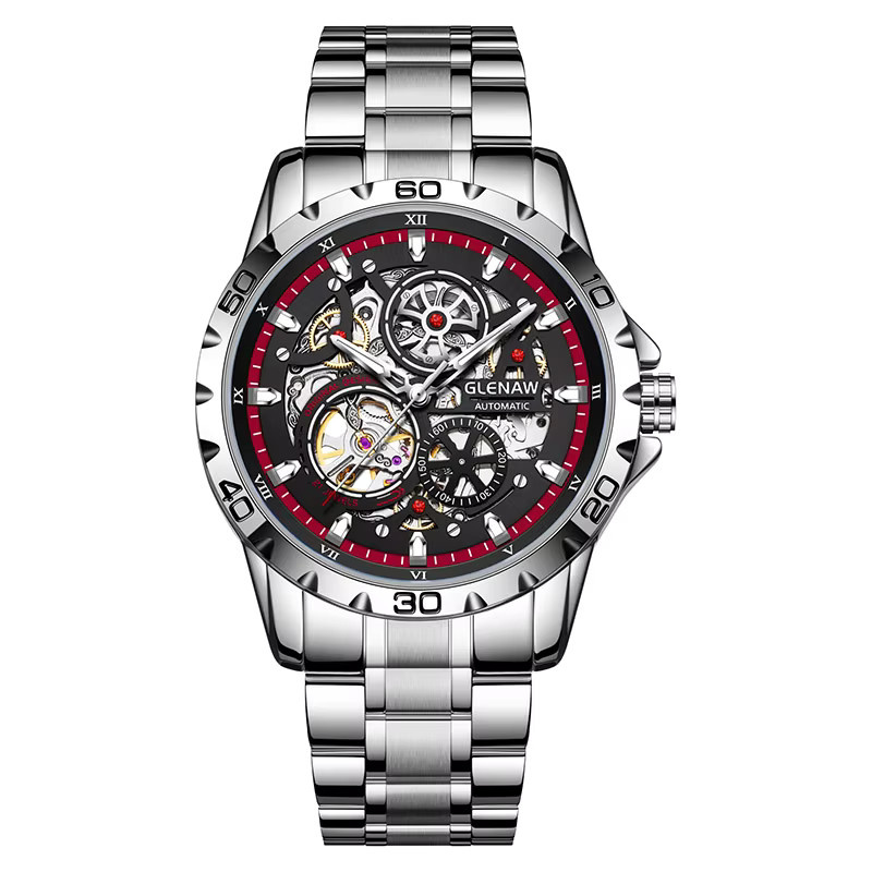 Glenaw Armbanduhr, Automatik, Edelstahl, Schwarz, Herren - Bild 5