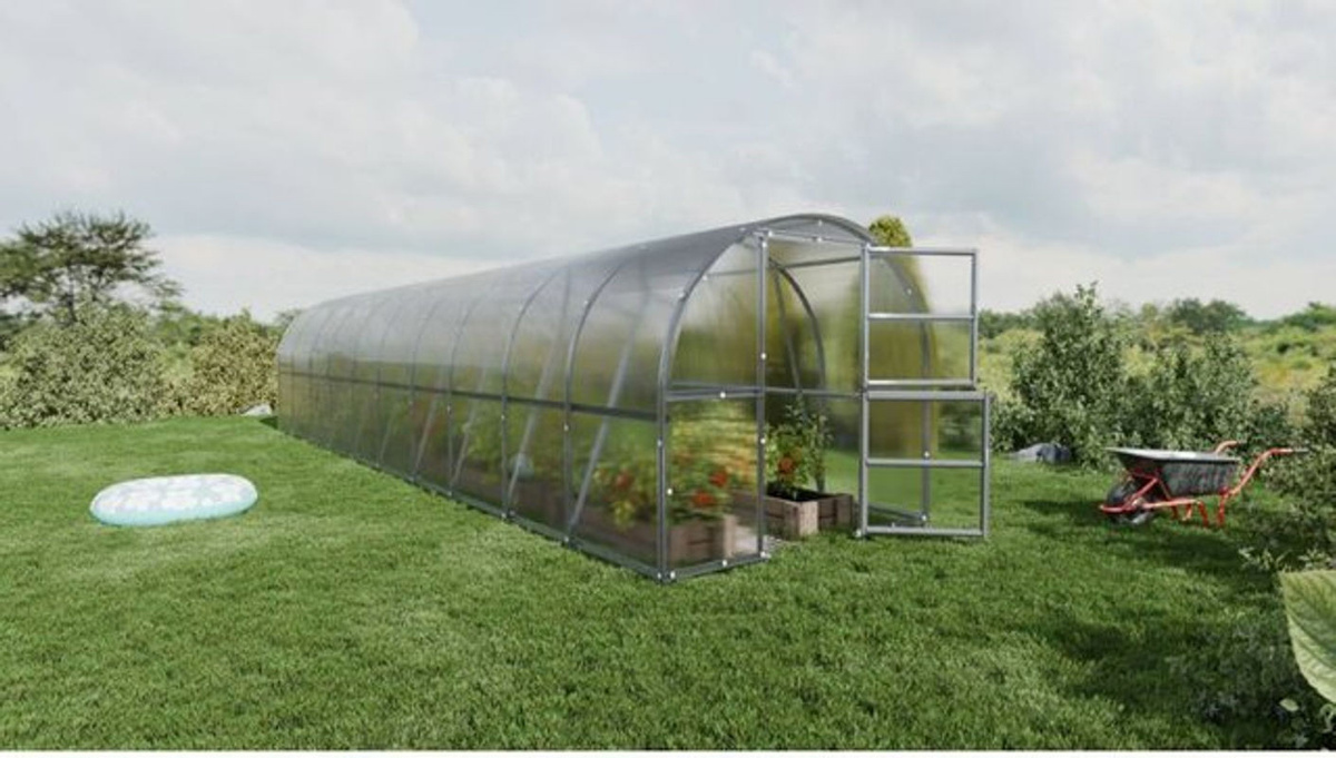 Zertifiziertes Gewächshaus Baltic Lt von UAB MEISTRO KODAS mit 6 mm Polycarbonatabdeckung und Metallrahmen, Transparent, B: 3 m, T: 10 m - Bild 1