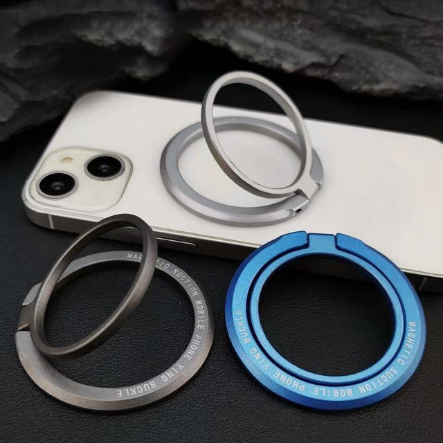 WSSHE Magnetischer Ringhalter für MagSafe Zubehör, Einstellbare Fingerhalterung für iPhone, Silber - Bild 1