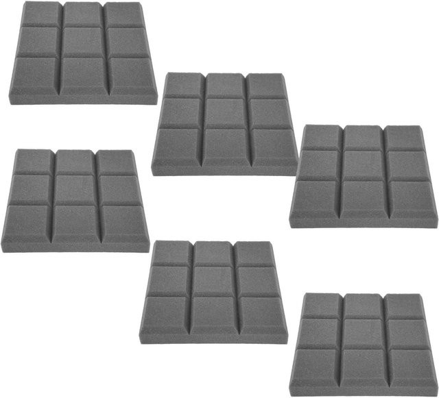 6er Set CosyHome Schallabsorptionsplatten in Lila und Grau aus hochdichtem, schwer entflammbarem Material - Bild 1