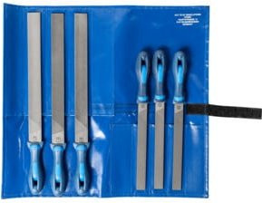 PFERD Werkstattfeilen-Set 6-teilig in blauer Rolltasche, universell für Schruppen und Schlichten, Längen: 200 mm und 300 mm - Bild 1