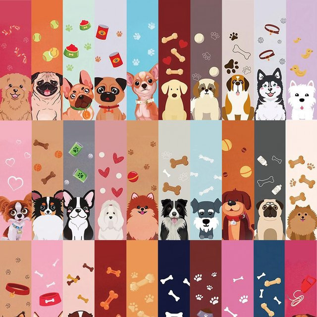 Bview Art DIY-Cartoon-Hunde-Lesezeichen, 30-teiliges Set, Tiere, bunt - Bild 1