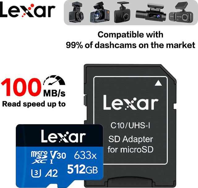 Lexar 633x Micro SDXC Speicherkarte A1 V10 U3 mit 32 GB - Bild 1