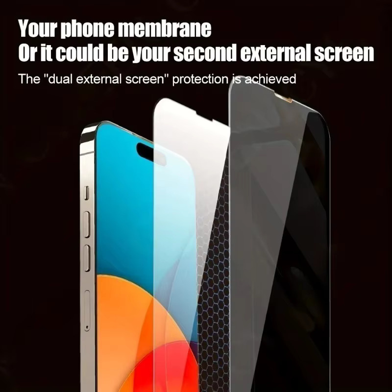 2er-Pack Blickschutzfolie für Apple iPhone 17 16 15 14 13 12 11 Pro Max Plus XR XS mit Ein-Klick-Installation Glas - Bild 5