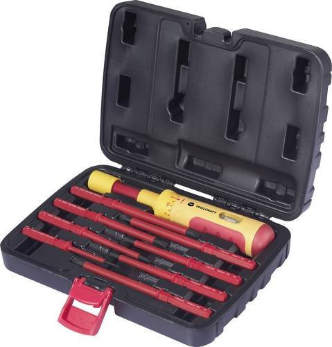 TOOLCRAFT Elektriker Drehmoment-Schraubendreher-Set 9-teilig, 0.5-3 Nm, VDE, Rot - Bild 1
