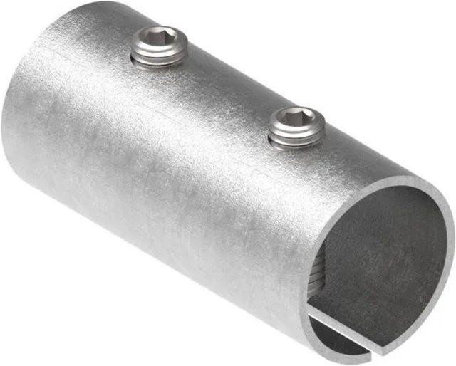 FeNau Verbindungshülse aus V2A Edelstahl für Rohr Ø 33,7 x 2,5 mm, Länge: 65 mm, Farbe: Silber - Bild 1