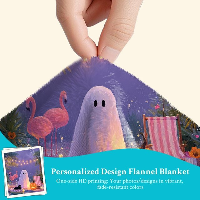 Personalisierte Halloween Decke von SRH mit Hexen und Jack-O'-Lanterns aus Polyester - Bild 1