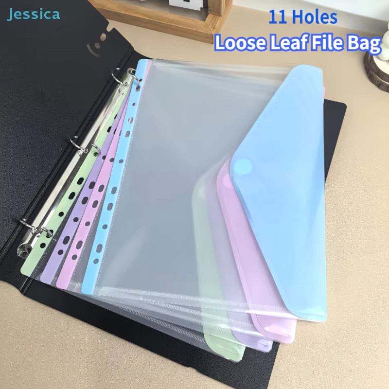 Jessica A4-Bindetaschen aus transparentem Kunststoff mit 11-Loch-System und Schnappverschluss, Multicolor - Bild 2