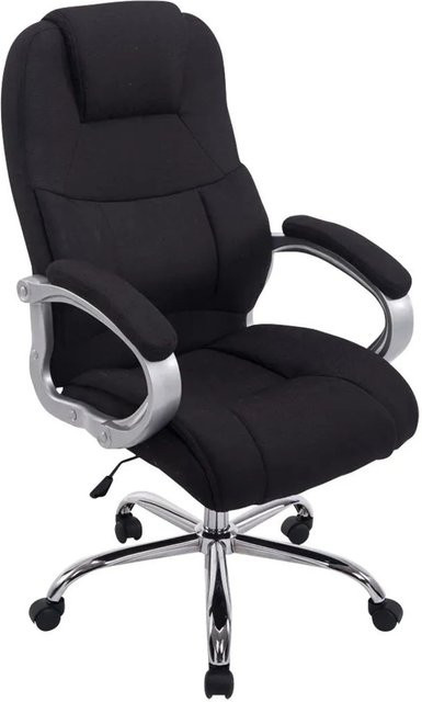 Ergonomischer Bürostuhl DELUKE SYDNEY in Schwarz mit Stoffbezug und Chromgestell, H x B x T: 113 x 66 x 70 cm - Bild 1