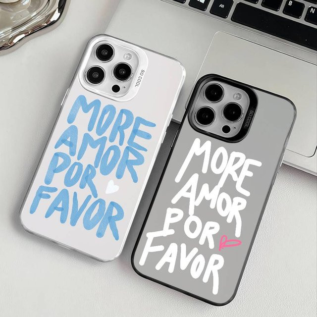 Colorful More Amor Por Favor Handyhülle für iPhone 11-16, Farbwechselnde transparente Anti-Fall-TPU-Hülle mit schmaler Passform - Bild 1