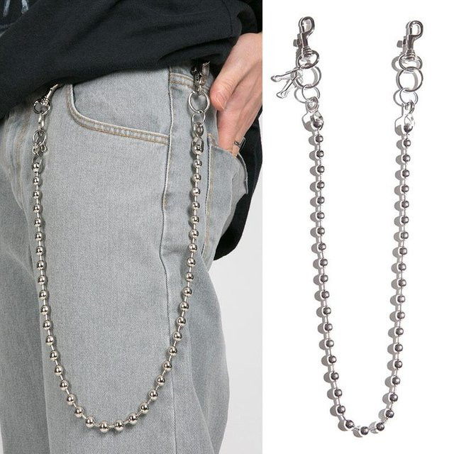 FashionFlair Hosenkette Rundperlen, Unisex, grau - Bild 1
