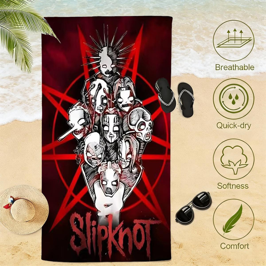 Slipknot Band Strandtuch aus Mikrofaser, weich und schnelltrocknend, Multicolor, B/H: 40 x 60 cm - Bild 4
