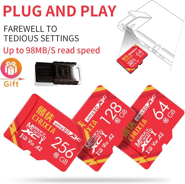 CHUXIA microSD Speicherkarte Class 10, 16GB, Rot - Bild 1