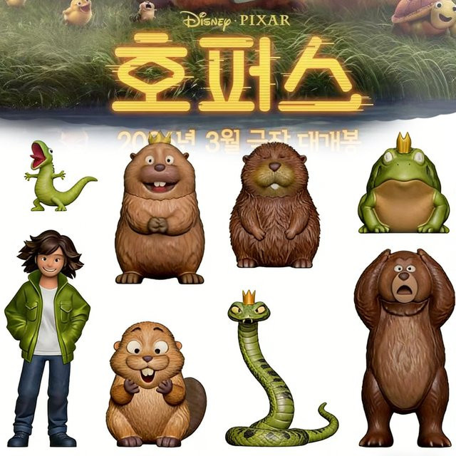 Disney Pixar Bandai Hoppers Beaver Transformation Plan Actionfiguren, 8-teiliges Set, PVC - Bild 1
