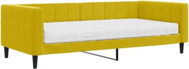 vidaXL Tagesbett mit Matratze in Gelb aus Samt, B/T/H: 90 x 200 x 68 cm - Bild 1