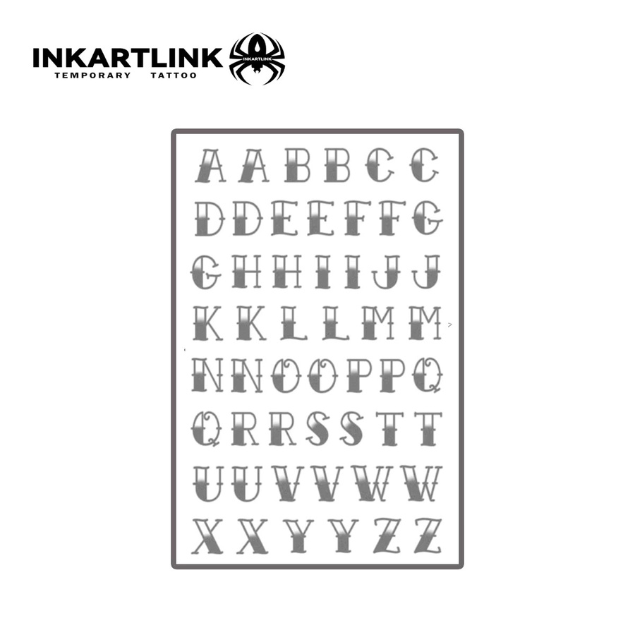 INKARTLINK Temporäres Tattoo, englisches Alphabet, wasserfest, semi-permanent - Bild 3