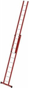 MUNK Kunststoff-Schiebe/Seilzugleiter 2-teilig Standtraverse, 2 x 10 Sprossen, Rot - Bild 1