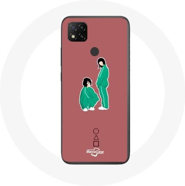 Xiaomi Redmi 9C Handyhülle Squid Game Design Ji Yeong Nummer 240 und Kang Sae Byeok Nummer 067 in Rot - Bild 1