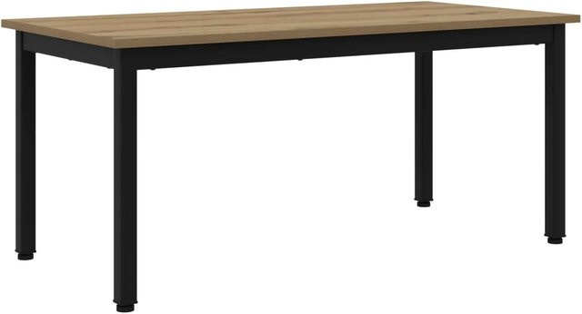 vidaXL Couchtisch Eiche in Braun aus Holzwerkstoff und Metall, B/T/H: 100 x 50 x 45 cm - Bild 1