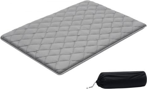 VEVOR Japanische Tatami-Matte, faltbare Futon-Matratze mit Aufbewahrungstasche und Verschlüssen, 9-lagige Bodenmatte für Schlaf, Meditation und Yoga, Grau, H x B x T: 8,9 x 137,2 x 203,2 cm - Bild 1
