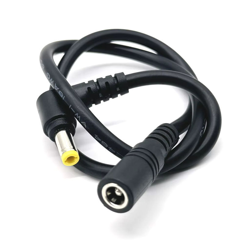 LAJQTAO DC-Stromkabel mit Stecker und Buchse, 18AWG, 5,5 x 2,5 mm, Schwarz, 10A Hochstrom-Netzstecker Anschluss für Ladegeräte - Bild 2