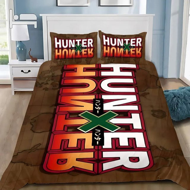 Allbestart Hunter x Hunter Bettwäscheset mit Bettbezug und Kissenbezug, Farbe Weiß/Mehrfarbig, Breite: 100 cm, Tiefe: 135 cm - Bild 1